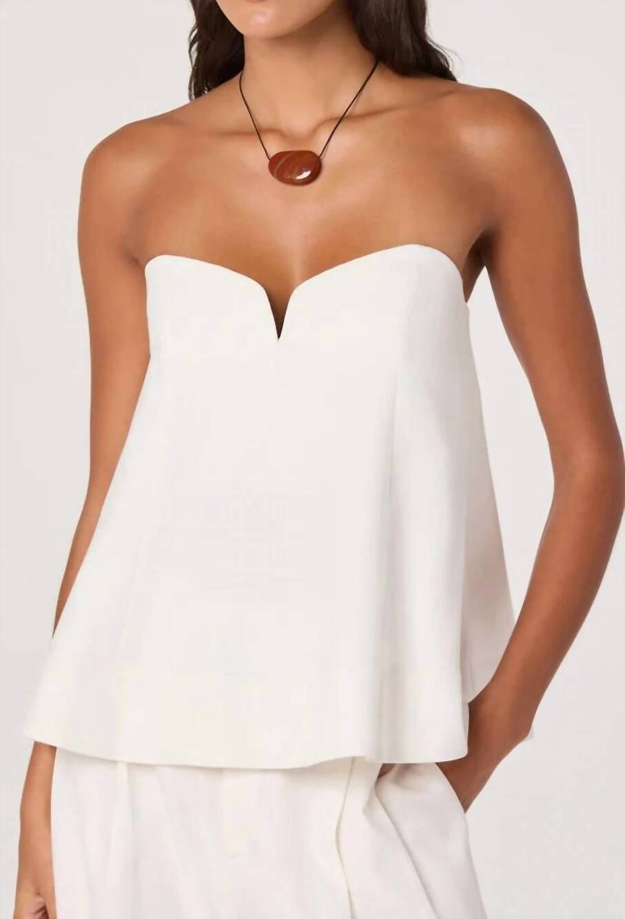 NEW ASTR talulla strapless babydoll top in off white